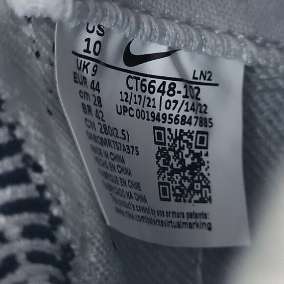 Nike Alpha Menace Elite 3 White Black College Navy CT6648 102 Size 10 - Picture 7 of 7